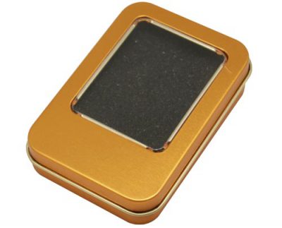 جعبه فلزی تبلیغاتی رنگ طلایی